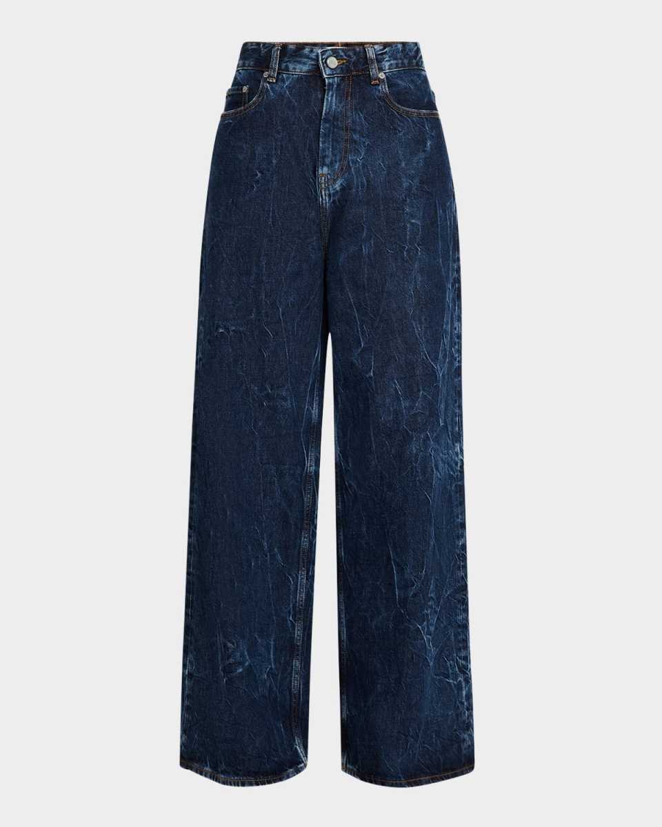 Crinkled Denim Jeans